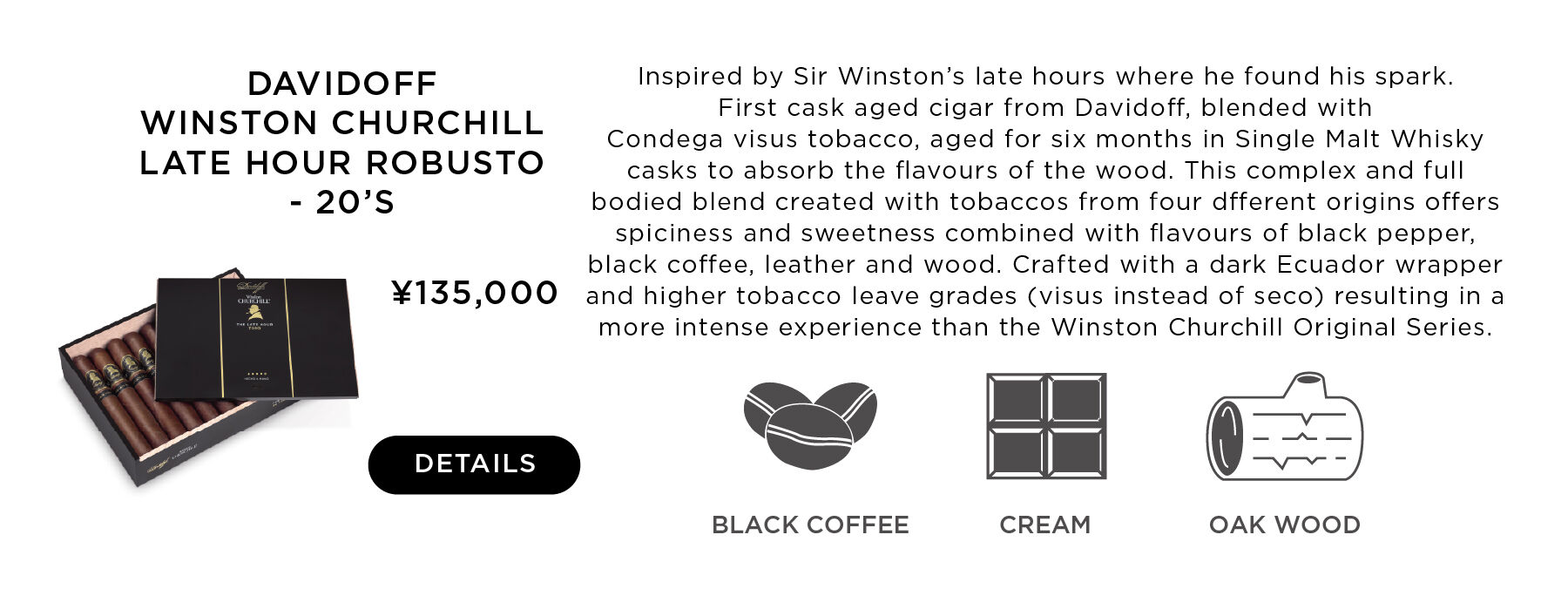DAVIDOFF WINSTON CHURCHILL LATE HOUR ROBUSTO - 20'S