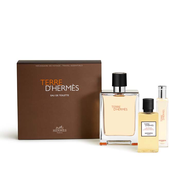 Terre d'Hermès Gift Set, Eau de toilette, 100 ml + 15 ml + 40 ml