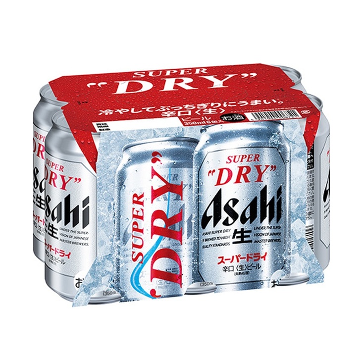ASAHI SUPER DRY 350 ml cans (6-pack)