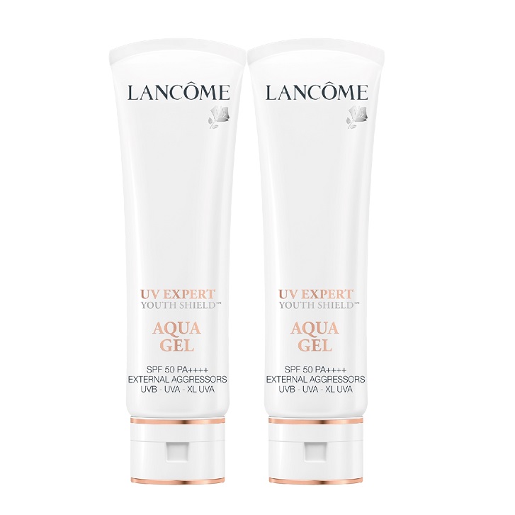 人気を誇る YOUTH-SHIELD™ EXPERT UV LANCOME AQUA 50ml*2 PA++++ SPF50 DUO GEL 日焼け止め
