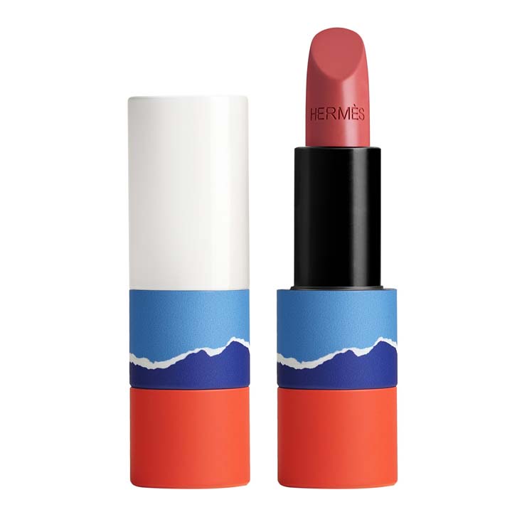 Rouge Hermès, satin-finish lipstick, limited edition 21 Rose Épicé